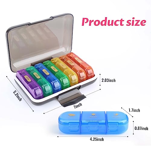 3x Daily Weekly Travel Pill Organizer: Durable & BPA-Free Medicine Storage Supply