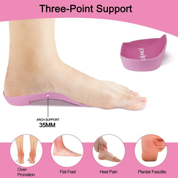 Pink Men s 7.5-9.5 Arch Support Insoles for Plantar Fasciitis Foot Pain Relief Hot on Sale