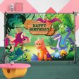 8x6ft Dinosaur Happy Birthday Party Decorations Round Backdrop Cover Online Sale