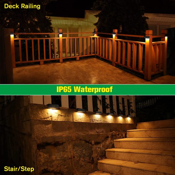 6-Pack Solar Deck Lights Outdoor: 7-Color LED Waterproof Step & Poolside Lights Online Hot Sale