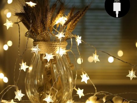 Warm White Star String Lights – 20 LED Twinkle Lights for All Occasions, 10 Feet Online