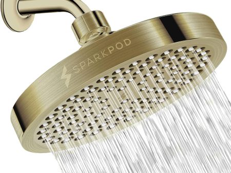 High-Pressure 6 Inch Antique Brass Rainfall Shower Head - Luxury Design with Easy Install Cheap