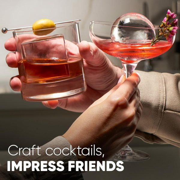 Premium Clear Ice Ball Maker: Crystal Clear 2.4  Ice Spheres for Whiskey & Cocktails Online Hot Sale