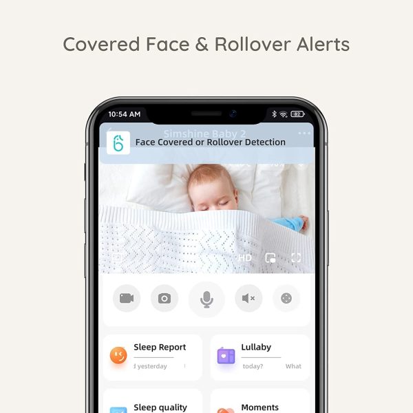 2K UHD Wireless AI Baby Monitor w  Breathing Detection Face Covered Alerts More on Sale
