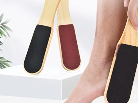 YAWALL Foot File Wooden Pedicure Feet Scrubber with Handle for Callus, Dry, and Dead Skin Removal Heel Scraper for Feet, Hands, and Body Exfoliation Perfect Foot Filer for Use in Shower For Discount