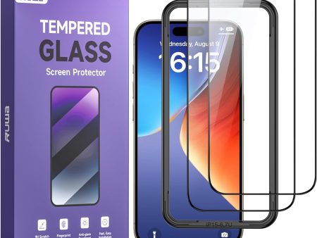 Premium 6.7 Inch Screen Protector for iPhone 15 Pro Max: 2-Pack Tempered Glass, Full Coverage, Anti-Scratch Online now