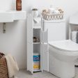 Space-Saving Bathroom Furniture Set: Slim Toilet Paper Holder and Storage Cabinet for Compact Bathrooms For Discount