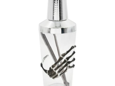 Unleash Spooky Fun: Halloween 3D Skeleton Hand Cocktail Shaker & Stirrers Set For Sale