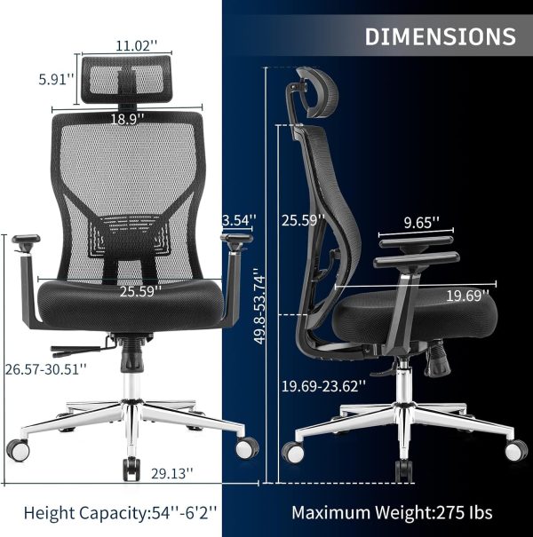 Ergonomic Mesh Office Chair with Adjustable Features for Home and Office - Maximize Comfort and Support on Sale