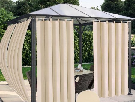 2 Panels Waterproof Outdoor Curtains 54 x84  - Beige Privacy Panels for Patio and Gazebo Online now