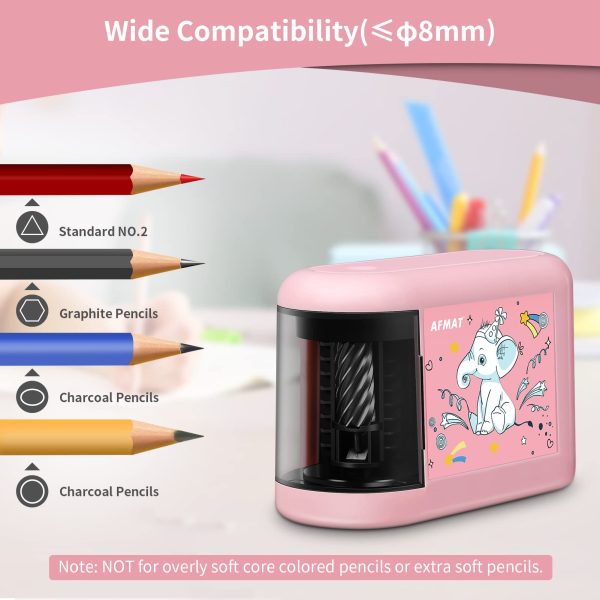 Pink White Elephant Battery Operated Electric Pencil Sharpener for 8mm Pencils Discount