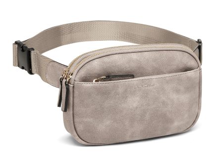 Fanny Packs for Women, Vegan Leather, Waterproof Chest Bag for Men, Fashion Waist Packs for Running, Crossbody Bags, Adjustable Belt Bag, Multi-Pocket Structure, Durable Material - Gray on Sale