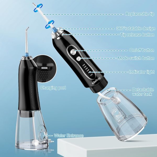 Portable Water Dental Flosser with 5 Modes - Cordless, Rechargeable, Waterproof, 300ml Tank for Home & Travel Hot on Sale