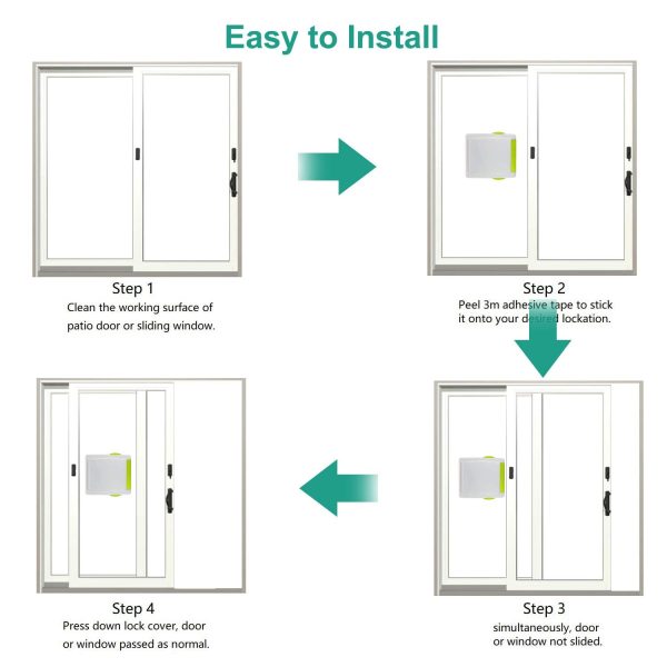 4pk Baby Safety Sliding Glass Door Window Locks (No Drilling Required) Online Hot Sale