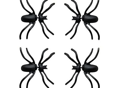 2 Pairs Funny 3D Black Spider Halloween Stud Earrings for Women Girls, Spooky Punk Piercing Studs Double Sided Ear Earrings Supply