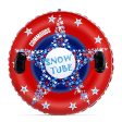 COMMOUDS Snow Tube, 47 Inch Large Inflatable Snow Sled with Handles, Double-Layer Thickened Heavy Duty Snow Sledding Tube for Kids Adults Winter Outdoor Snow Activity Skiing Sledding Discount