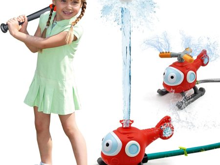 Water Spray Sprinklers & T-Ball Set for Kids - Backyard Spinning Airplane Sprinkler, Sprays Up to 8 Feet High Supply