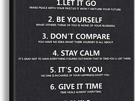 11.5 x15  7 Rules of Life Wall Art Motivational Poster Printed on Canvas Online Sale