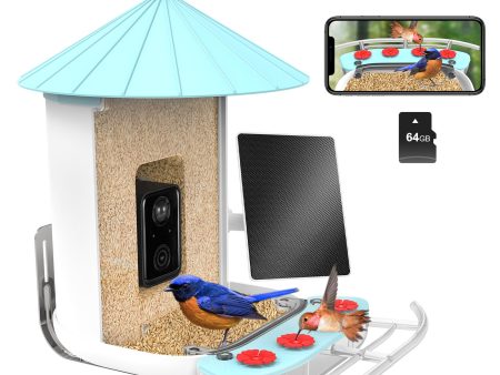 Wireless Outdoor Bird Feeder with Solar-Powered Camera: 1080 HD Live Video, AI Recognition, Dual Feeding Troughs, Ideal for Bird Watching Enthusiasts and Nature Lovers Online