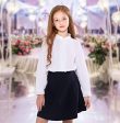 Girls White Blouse, Ruffle Long Sleeve, Button Down, Princess Style, Cotton Soft Tops, Spring Summer, Age 9-10, Cute Design, Performance Party School Uniform Appropriate, Semicircle Mushroom Button, Imported Hot on Sale