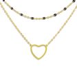 14K Gold Heart Layered Choker Necklace for Women - Perfect Birthday, Valentine s, Mother s Day Gift with Boho Beads Supply