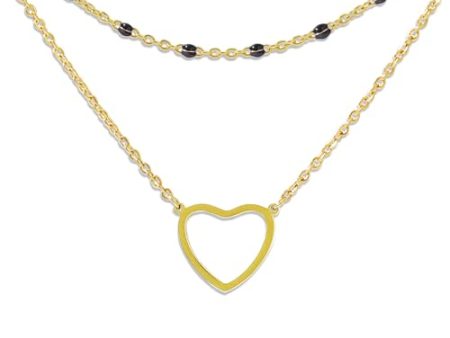 14K Gold Heart Layered Choker Necklace for Women - Perfect Birthday, Valentine s, Mother s Day Gift with Boho Beads Supply