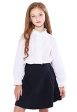 Girls White Blouse, Ruffle Long Sleeve, Button Down, Princess Style, Cotton Soft Tops, Spring Summer, Age 9-10, Cute Design, Performance Party School Uniform Appropriate, Semicircle Mushroom Button, Imported Hot on Sale