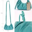 Turquoise Ruched Crossbody Bag: Chic Cloud Pouch w  Adjustable Bunny Ears Strap Sale