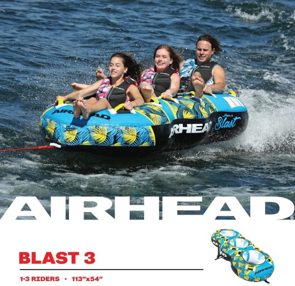 3-Rider Towable Tube with Dual Tow Points for Watersports Fun For Sale