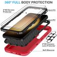 KECAI for Samsung Galaxy S23 Plus Case with 2X Screen Protector+ 2X Camera Lens Protector,Heavy Duty Drop Shock Dust Proof 3-Layers Military Rugged Protection Bumper Cover for Galaxy S23 Plus (Red) For Sale