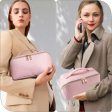 Pink Large Capacity Travel Cosmetic Bag with PU Leather - Waterproof and Portable Makeup Organizer Hot on Sale