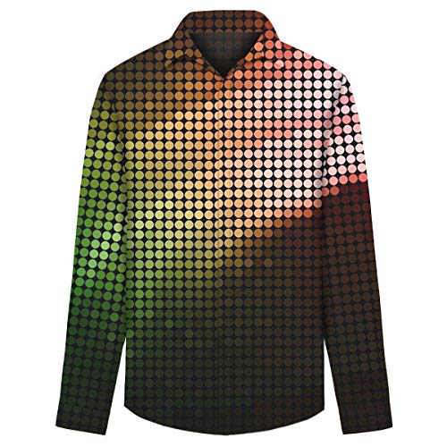 Size 3XL Novelty 3D Printed Button Closure Long Sleeve Turn Down Collar Shirt on Sale