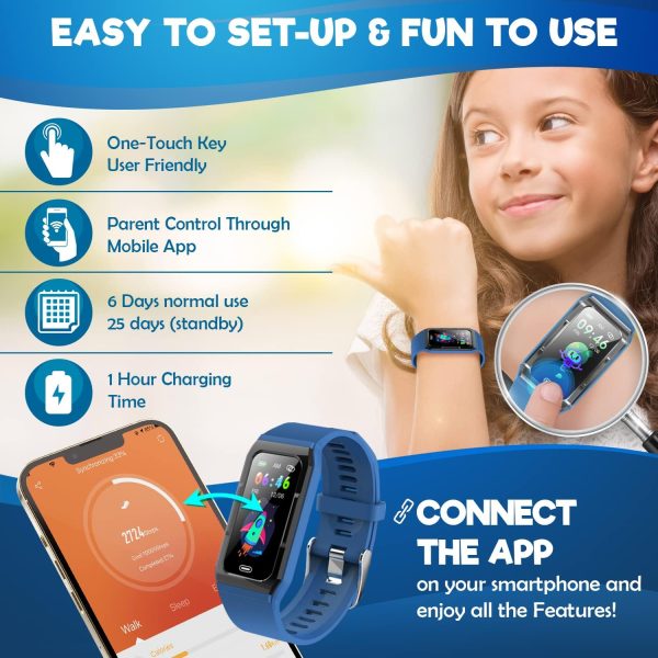 Kids Fitness Tracker: Waterproof, Heart Rate & Sleep Monitor, Ages 5-16 For Discount