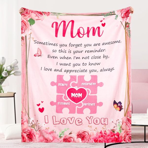 Soft Flannel Pink Blanket for Mom, Ideal Birthday and Christmas Gift, 60  x 80  Online Sale