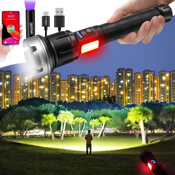 Rechargeable High-Lumen Flashlight & UV Mini Light for Home, Car, Camping, Emergencies Discount