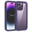 WXR Compatible with iPhone 14 Pro Max Case 6.7 Inch, Clear Hard PC Back TPU Inner Frame and Soft Silicone Bumper, [Military Grade Protection] Heavy Duty Case for iPhone 14 Pro Max. (Dark Purple) Sale