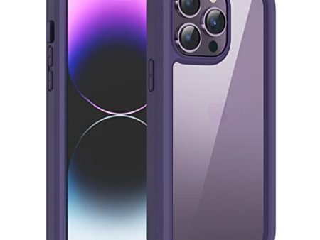 WXR Compatible with iPhone 14 Pro Max Case 6.7 Inch, Clear Hard PC Back TPU Inner Frame and Soft Silicone Bumper, [Military Grade Protection] Heavy Duty Case for iPhone 14 Pro Max. (Dark Purple) Sale