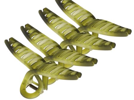 4pk 5.11  Gold Green Gradient Non-Slip Hair Claws Clips Online now