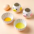 Pink Ceramic Egg Separator, Cartoon Chicken Design, Kitchen Gadget for Baking - Handmade Egg White and Yolk Filter Tool Discount