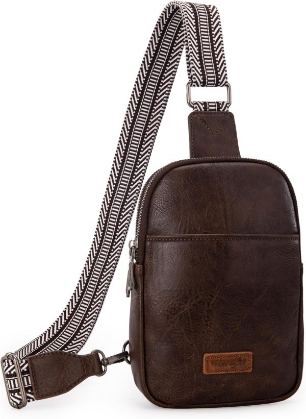 Vegan Leather Crossbody Sling Bag for Women - Perfect for Travel & Everyday Use, Western Design, B-Coffee Discount