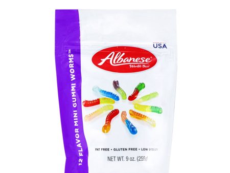 Albanese 12 Flavor Mini Gummi Worms 9oz For Discount