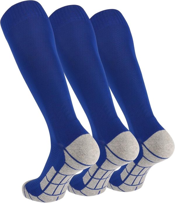 Premium Size S Royal Blue Youth Sports Socks - Royal Blue, Cushioned, Knee High - Ideal for Soccer & More Sale