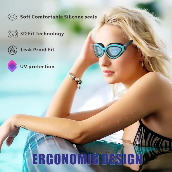 2-Pack Swim Goggles for Adults and Youth - UV Protection, Anti-Fog, 180° Vision Fashion