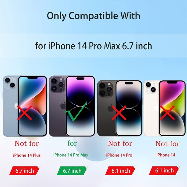 iPhone 14 Pro Max Kickstand Wallet Case w  2 ea Screen Camera Lens Protectors Fashion