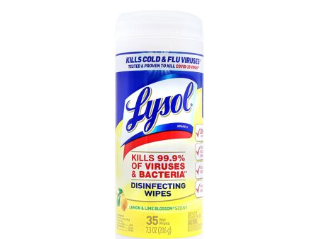 Lysol Disinfecting Wipes Lemon & Lime Blossom Scent 35 Wipes, 7.3oz on Sale