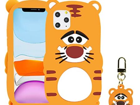 Cabottser Cute Tiger iPhone 11 Pro max Case, 3D Cartoon Adorable Yellow Funny Beautiful Animal Soft Silicone Shockproof Girls Boys Women Ladies Teens Tiger Phone Cover Case for iPhone 11 Pro Max 6.5  Sale