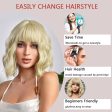 12  Blonde Wavy Shoulder-Length Wig with Bangs for Daily or Party Use Cheap