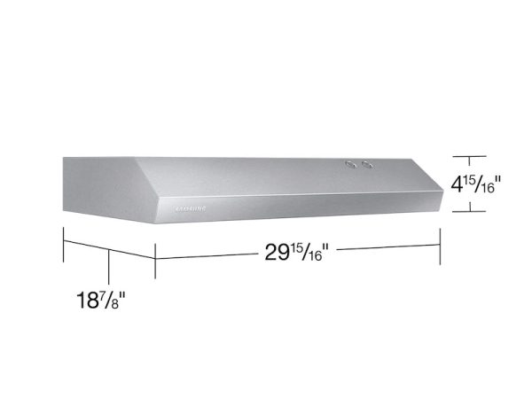 Enhance Your Kitchen with Samsung NK30B3500US 30  Stainless Steel Under Cabinet Hood, 200 CFM, Dual LED Cooktop Lighting For Discount