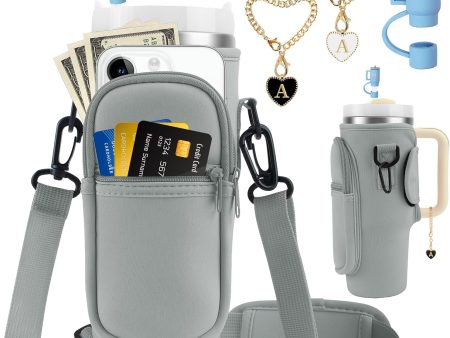 Stylish Water Bottle Carrier for Stanley Cup 40oz with Phone Pocket & Keychain Accessories Online