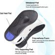 Black Men s 10-11.5 Arch Support Insoles for Plantar Fasciitis Foot Pain Relief Cheap